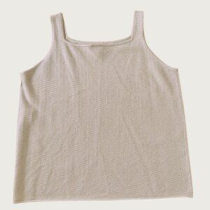 Eileen Fisher Camel Beige Knit Tank Top Size Large Merino Wool NWT Flawed